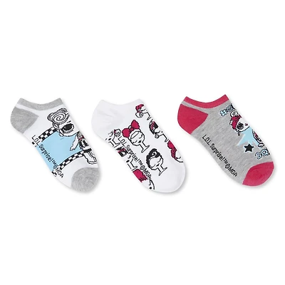 Girls' LOL Surprise 3-Pack Low Cut Socks, Sizes 10-13, 13-4