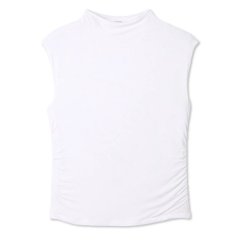 George Women's Funnel-Neck Side Ruched Top
