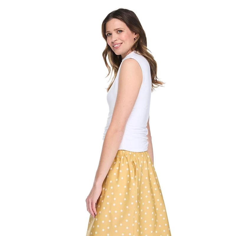 George Women's Funnel-Neck Side Ruched Top