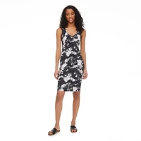 No Boundaries Women's Printed Midi Bodycon Dress