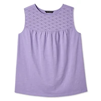 Lane Bryant Women's Plus Crochet Yoke Sleeveless Top