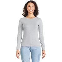 T-shirt ajusté en tricot côtelé avec manches longues George pour femmes