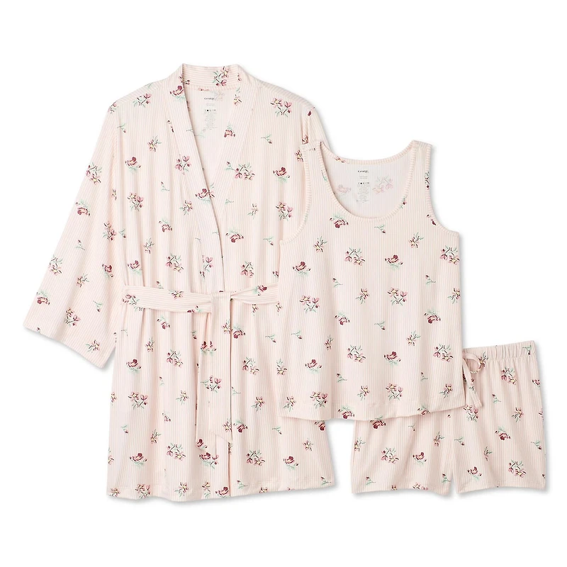 George Women's Three Piece Robe Sleep Set