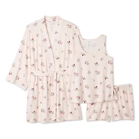George Women's Three Piece Robe Sleep Set