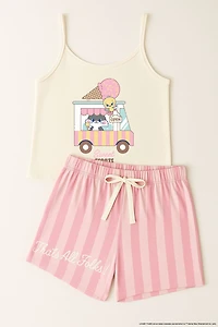 Looney Tunes Women's Tweety And Sylvester Sweet Treats Cami and Shorts Pajama Set - 2 Piece