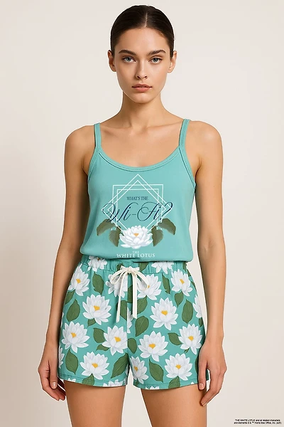 Ensemble de Pyjama Camisole et Short The White Lotus Pour Femmes What's The Wi-Fi? - 2 Pièces