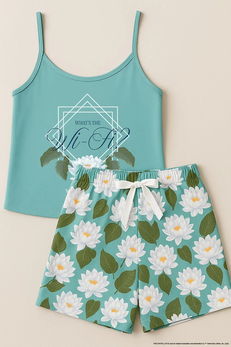 The White Lotus Women's What's The Wi-Fi? Cami and Shorts Pajama Set - 2 Piece