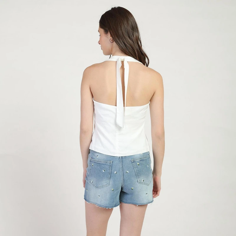 Bloom Girl, Button Front Halter Top