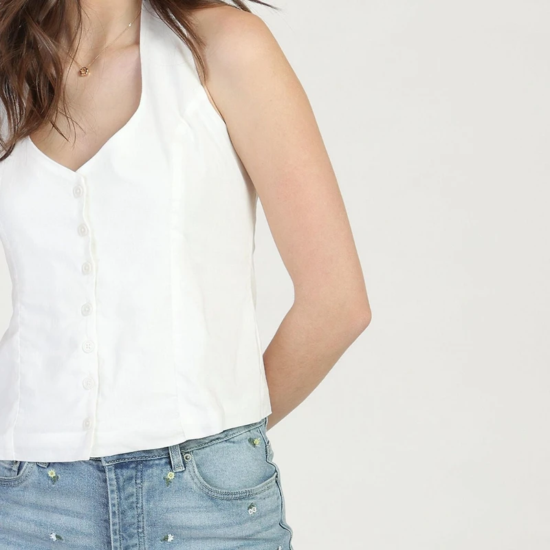Bloom Girl, Button Front Halter Top