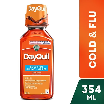 Médicament liquide DayQuil rhume et grippe 354 ml