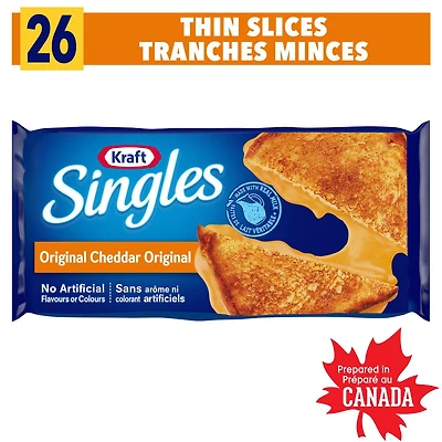 Kraft Singles Original Process Cheese Product Thin Slices, 26 ct Pack