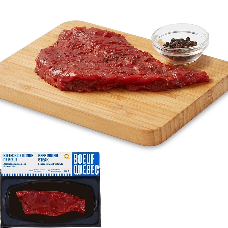 Bifteck de ronde de bœuf Bœuf Québec 1 morceau, 190 g