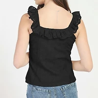 Bloom Girl, Button Front Eyelet Tank, Sizes XS-XL