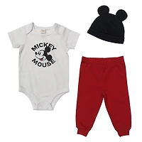 Disney Garçons Mickey Mouse Ensemble pantalon 3 pièces en interlock
