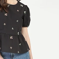 Bloom Girl, Floral Embroidered Top, Sizes XS-XL