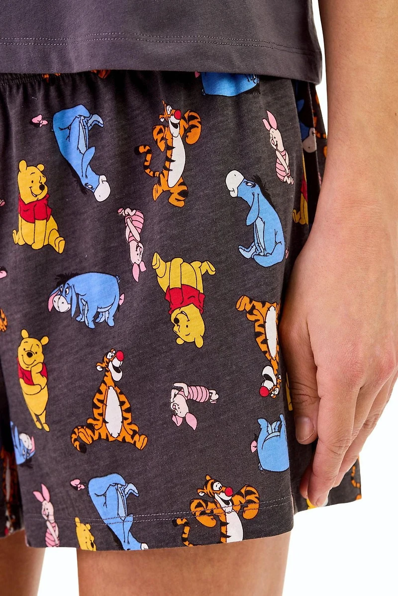 Ensemble t-shirt et boxer de nuit Disney Winnie l'ourson pour femmes