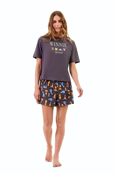 Ensemble t-shirt et boxer de nuit Disney Winnie l'ourson pour femmes