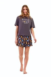 Ensemble t-shirt et boxer de nuit Disney Winnie l'ourson pour femmes