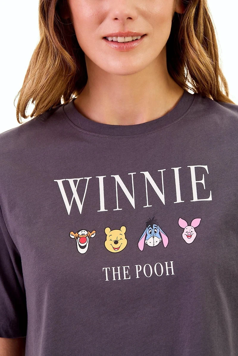 Ensemble t-shirt et boxer de nuit Disney Winnie l'ourson pour femmes