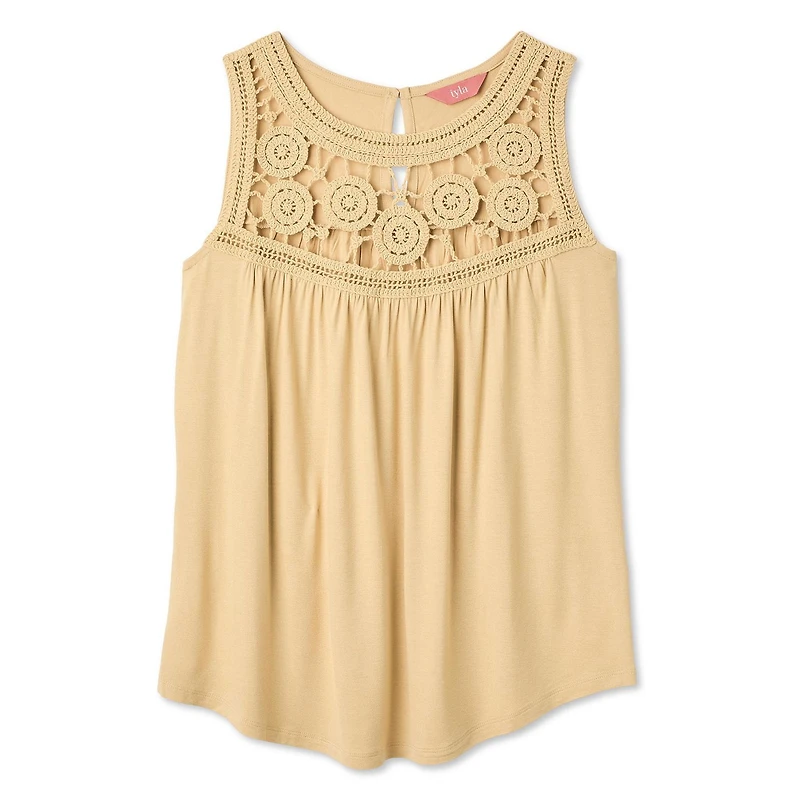 Iyla Women's Crochet Yoke Tank Top