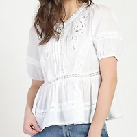 Bloom Girl, Short Sleeve A line Blouse, Sizes XS-XL