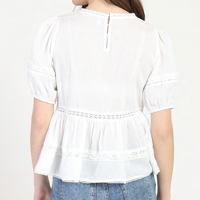 Bloom Girl, Short Sleeve A line Blouse, Sizes XS-XL
