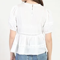 Bloom Girl, Short Sleeve A line Blouse, Sizes XS-XL