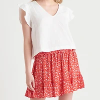 Devoted, Flutter Sleeve Textured Top, Sizes XS-XL