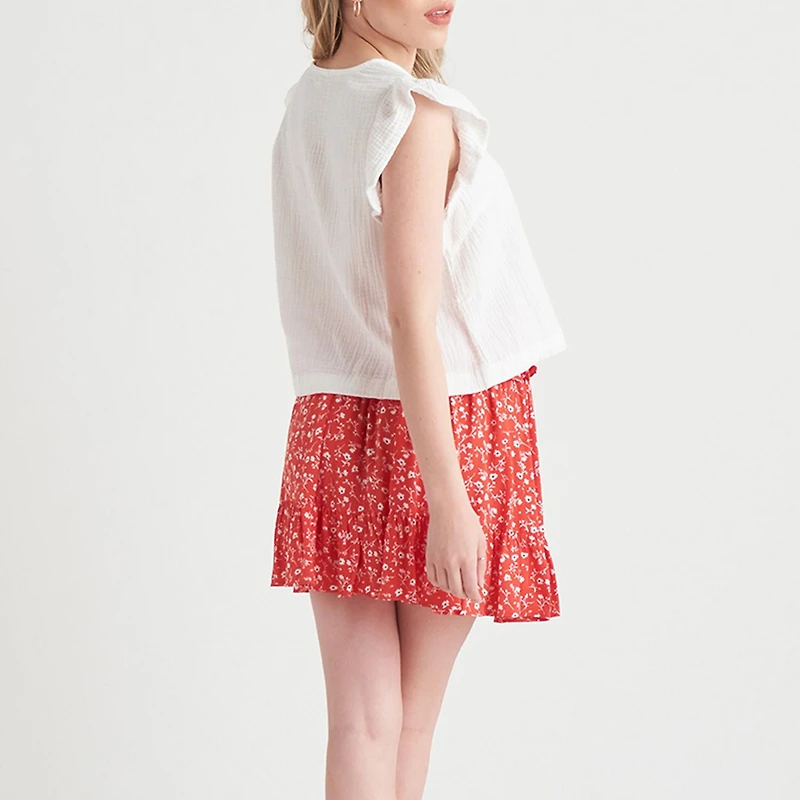 Devoted, Flutter Sleeve Textured Top, Sizes XS-XL