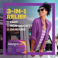 Allegra 12 Hour Allergy Medication, Non Drowsy, Fast, Multi-Symptom Allergy Relief Medicine for Sneezing, Runny Nose, Itchy/Watery Eyes, Throat or Palate, Fexofenadine Hydrochloride 60 mg, 36 Tablets, 30 Tablets