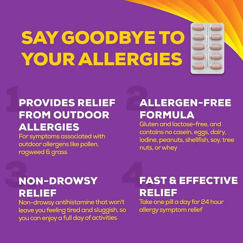 Allegra 12 Hour Allergy Medication, Non Drowsy, Fast, Multi-Symptom Allergy Relief Medicine for Sneezing, Runny Nose, Itchy/Watery Eyes, Throat or Palate, Fexofenadine Hydrochloride 60 mg, 36 Tablets, 30 Tablets