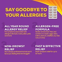 Allegra 12 heures, médicament contre les allergies, sans somnolence, rapide et efficace, soulage les éternuements, les larmoiements et les picotements de la gorge, 60 mg de chlorhydrate de fexofénadine, 36 comprimés 36 comprimés