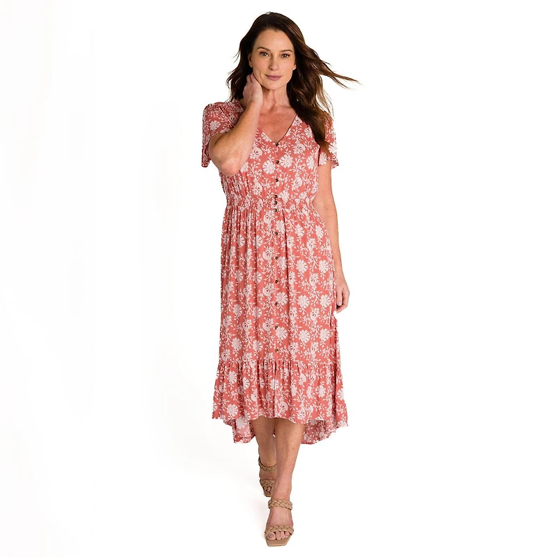 IVY Women's Smocked Waist Dress w/ Ruffle