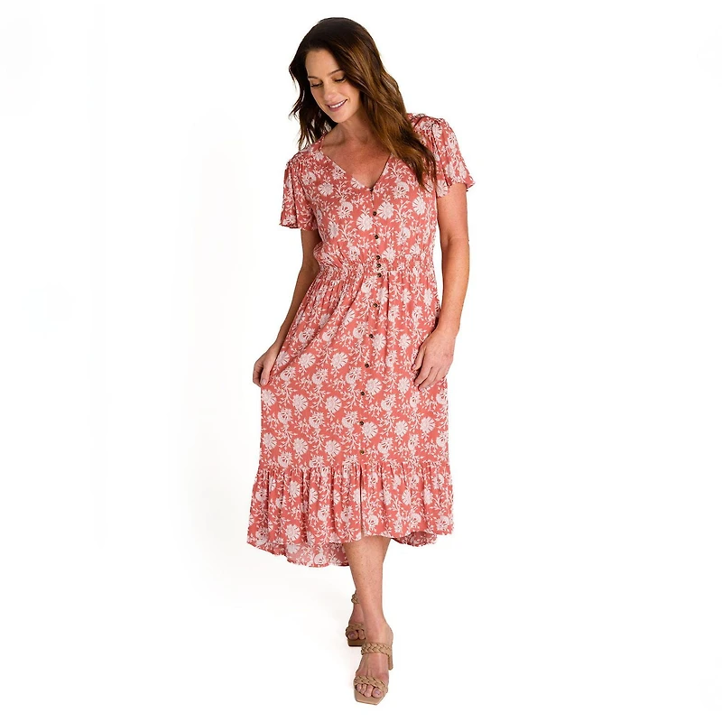 IVY Women's Smocked Waist Dress w/ Ruffle