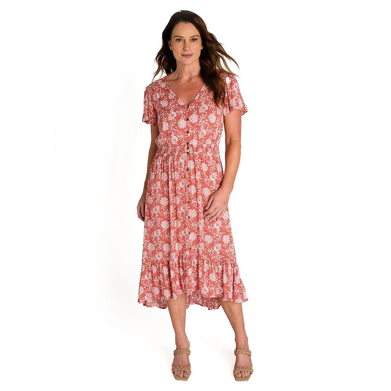 IVY Women's Smocked Waist Dress w/ Ruffle