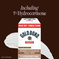Gold Bond Medicated Intensive Eczema Relief 1% Hydrocortisone Cream, 56g Tube, Medicated Eczema Treatment With 5 Moisturizers to Relieve Itch, Rashes, Redness, Roughness, Irritation and Inflammation, 56 g