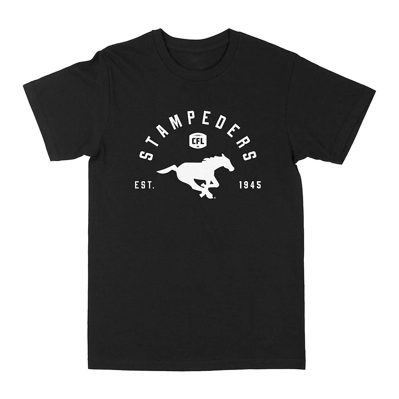 T-shirt noir à manches courtes EST CFL des Stampeders de Calgary
