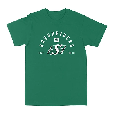 T-shirt à manches courtes vert Kelly des Roughriders de la Saskatchewan EST CFL