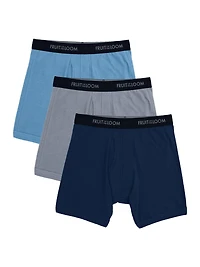 Men's Breathable Cotton Mesh Boxer Brief Underwear, Assorted 3 pack