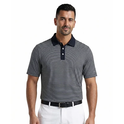 PGAT TOUR Course Essentials Men's Feeder Stripe Short Sleeve Polo Shirt