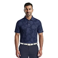 PGAT TOUR Course Essentials Men's All Over Tropical Print Short Sleeve Polo Shirt