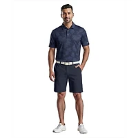 PGAT TOUR Course Essentials Men's All Over Tropical Print Short Sleeve Polo Shirt