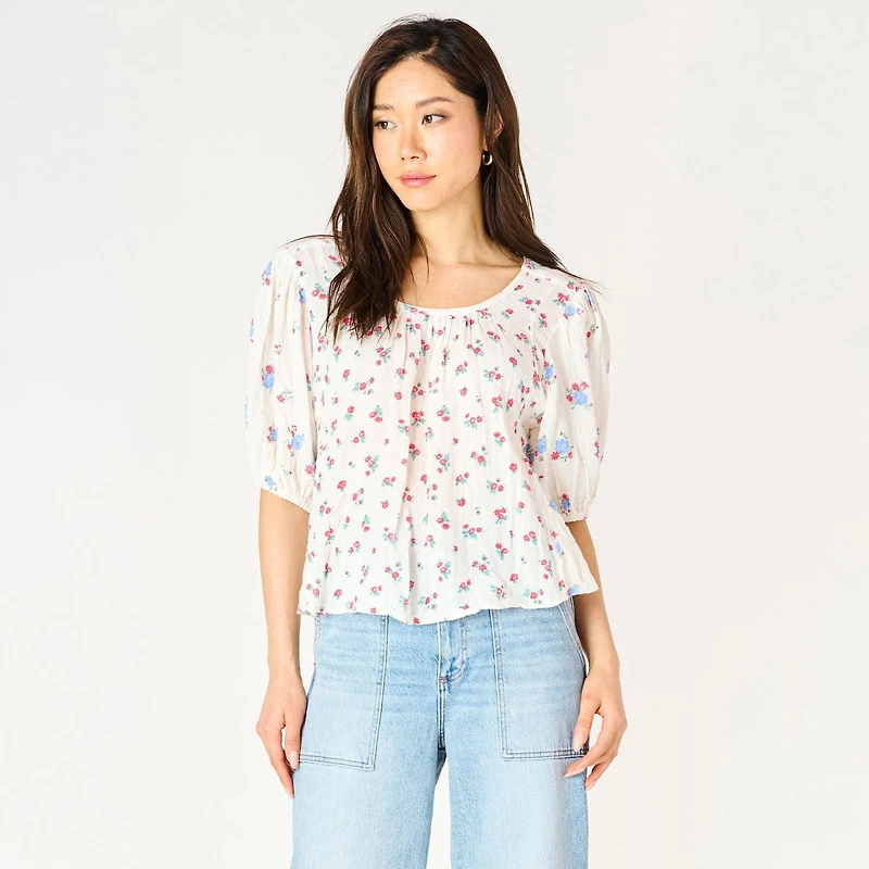 Devoted, Tie-Back Printed Top, Sizes XS-XL