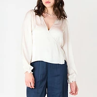 Devoted, Satin Wrap Blouse, Sizes XS-XL