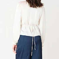 Devoted, Satin Wrap Blouse, Sizes XS-XL