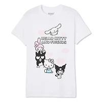 T-shirt coupe garçonne Hello Kitty et ses amis pour femmes