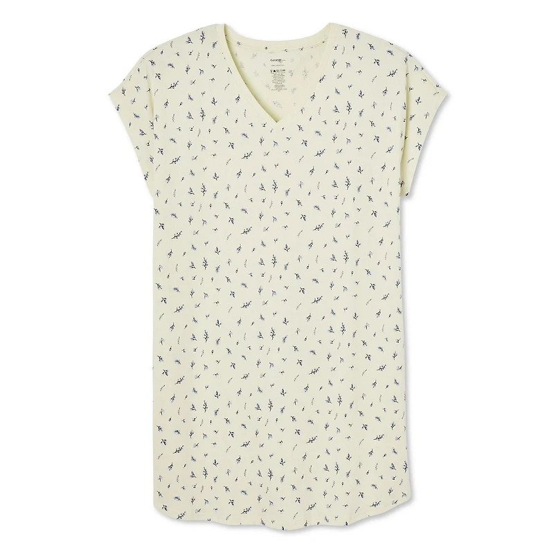 Chemise de nuit à encolure en V George Plus pour femmes