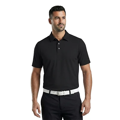 PGAT TOUR Course Essentials Men's Airflux Solid Short Sleeve Polo Shirt