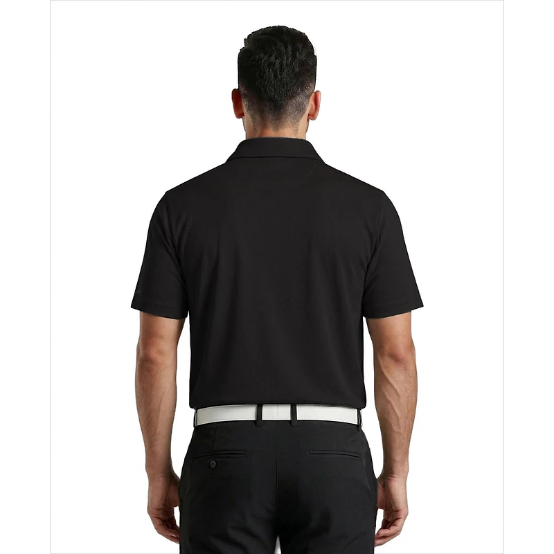 PGAT TOUR Course Essentials Men's Airflux Solid Short Sleeve Polo Shirt