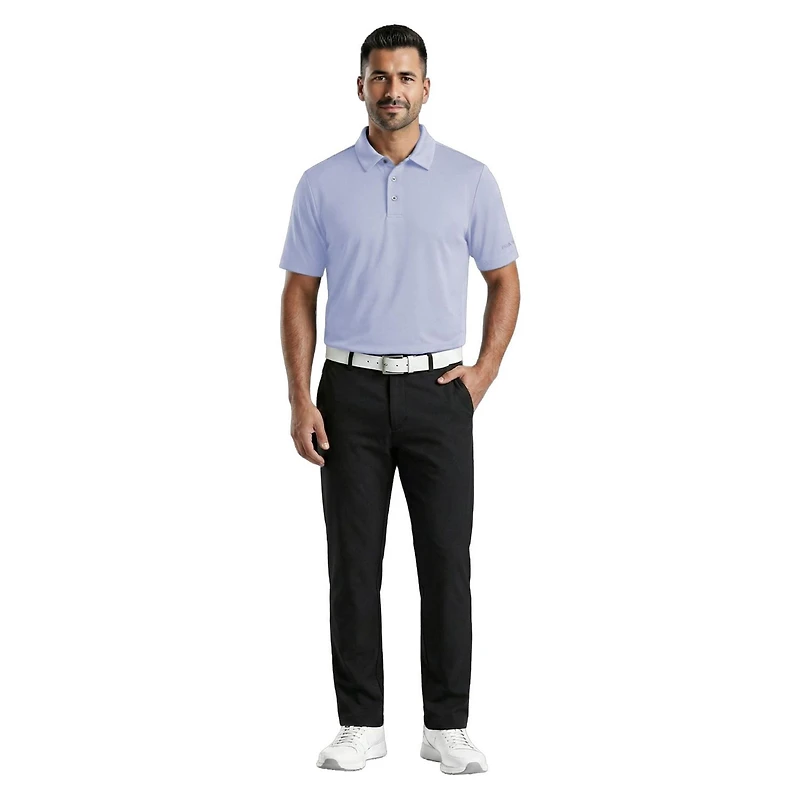 PGAT TOUR Course Essentials Men's Airflux Solid Short Sleeve Polo Shirt